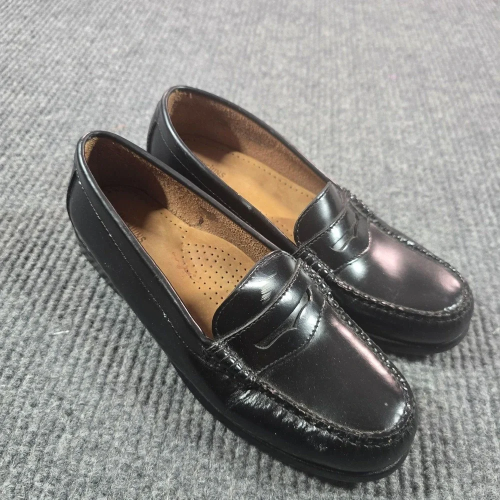 G.H. Bass Weejuns Shoes Mens Size 8 Black Leather Loafers